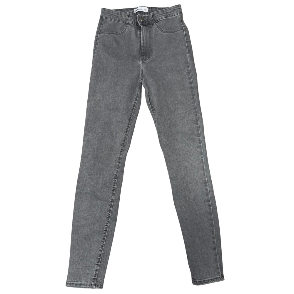 ZARA Grey‎ High Waisted Skinny Jeans Women US 4